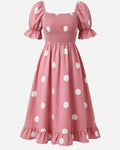 Peony Polka Smocked Midi