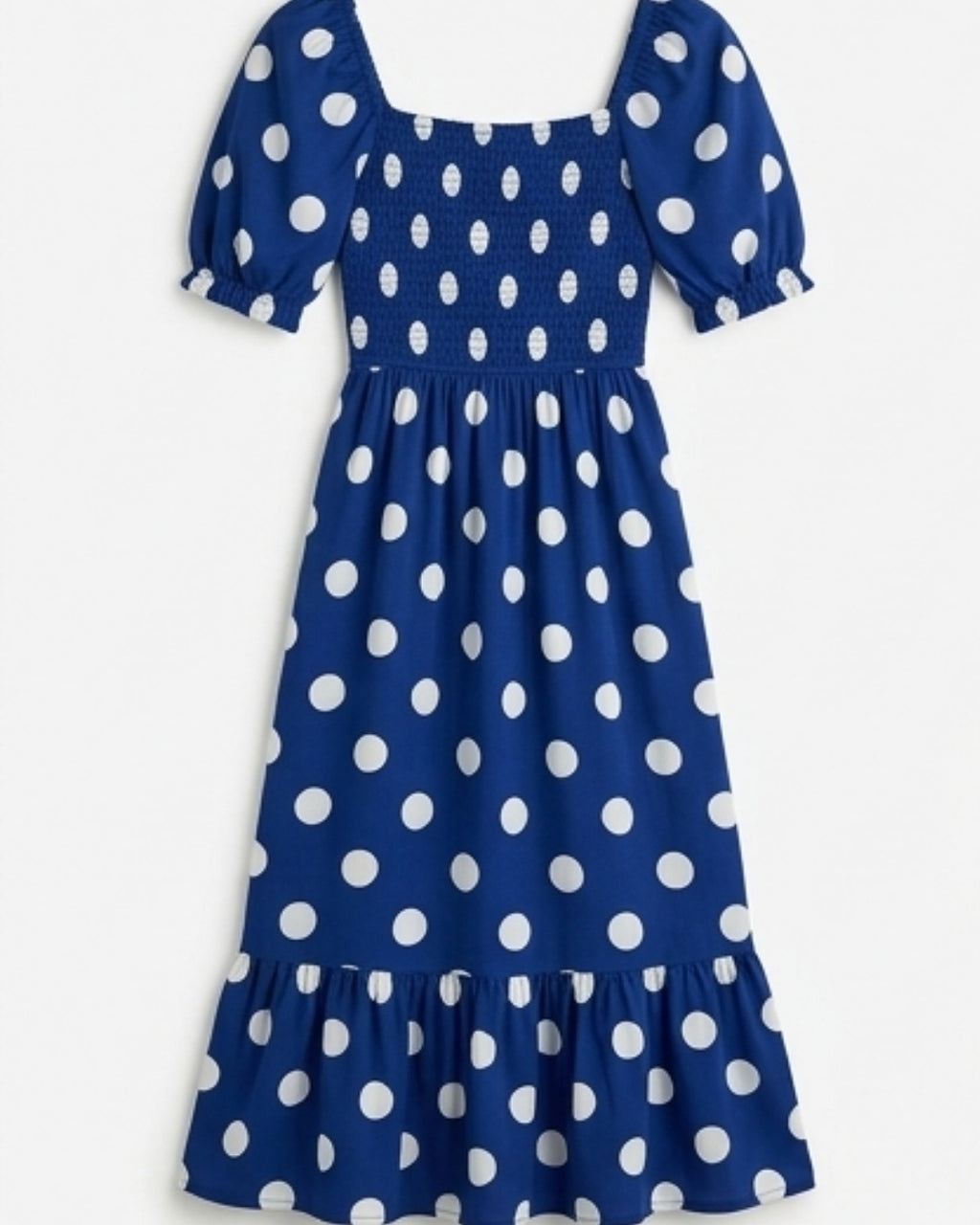 Peony Polka Smocked Midi