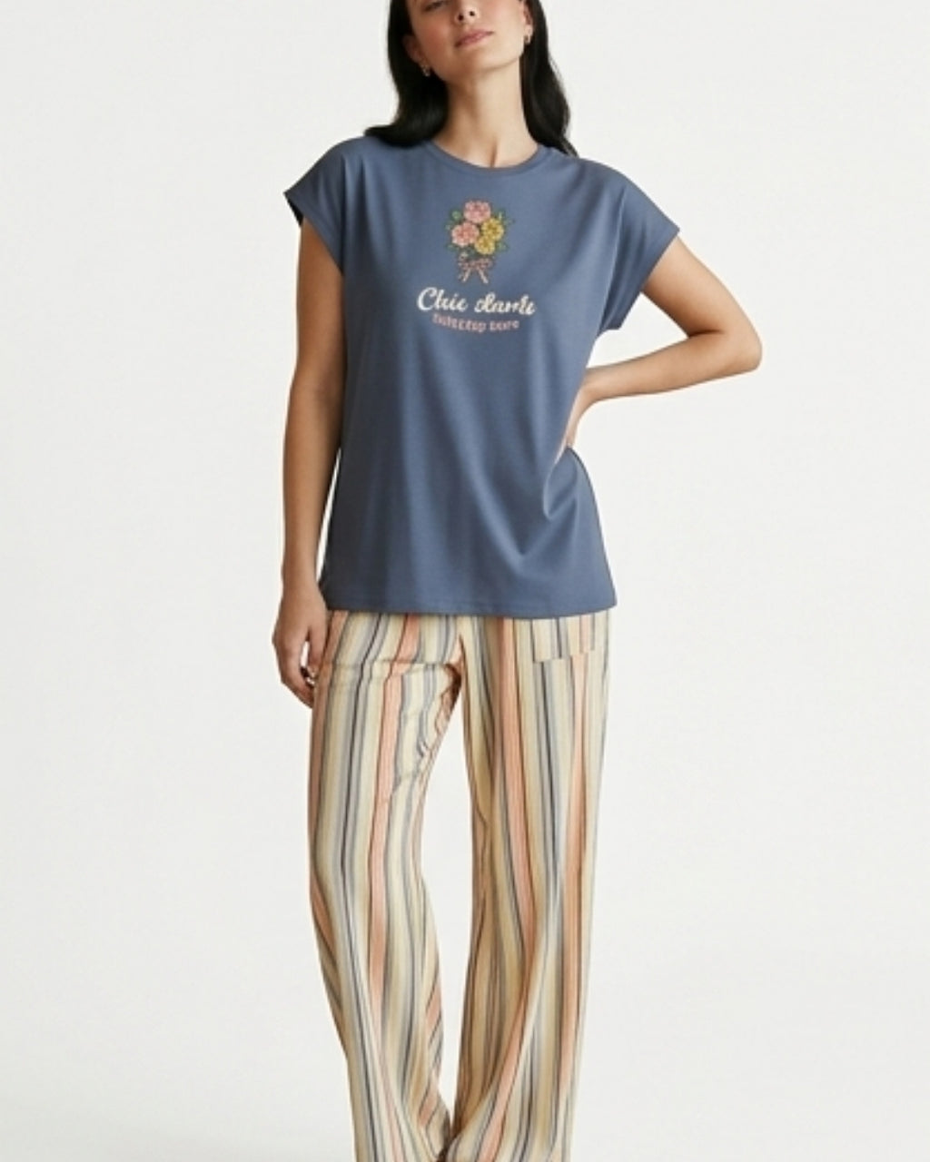 Floral & Striped Lounge Set