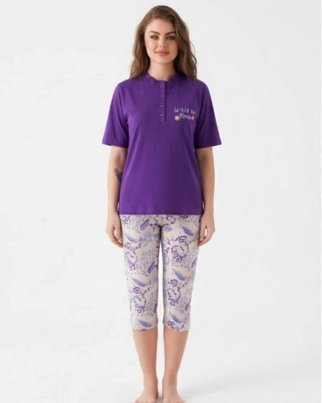 Midnight Floral Capri Set